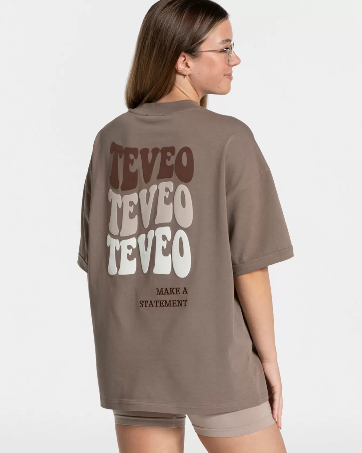 TEVEO T-Shirts>Candy Oversized T-Shirt " " Mokka