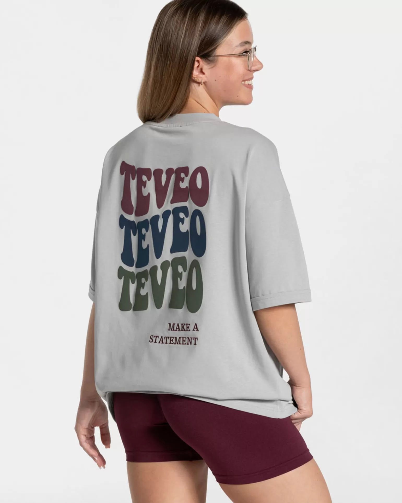 TEVEO T-Shirts>Candy Oversized T-Shirt " " Hellgrau