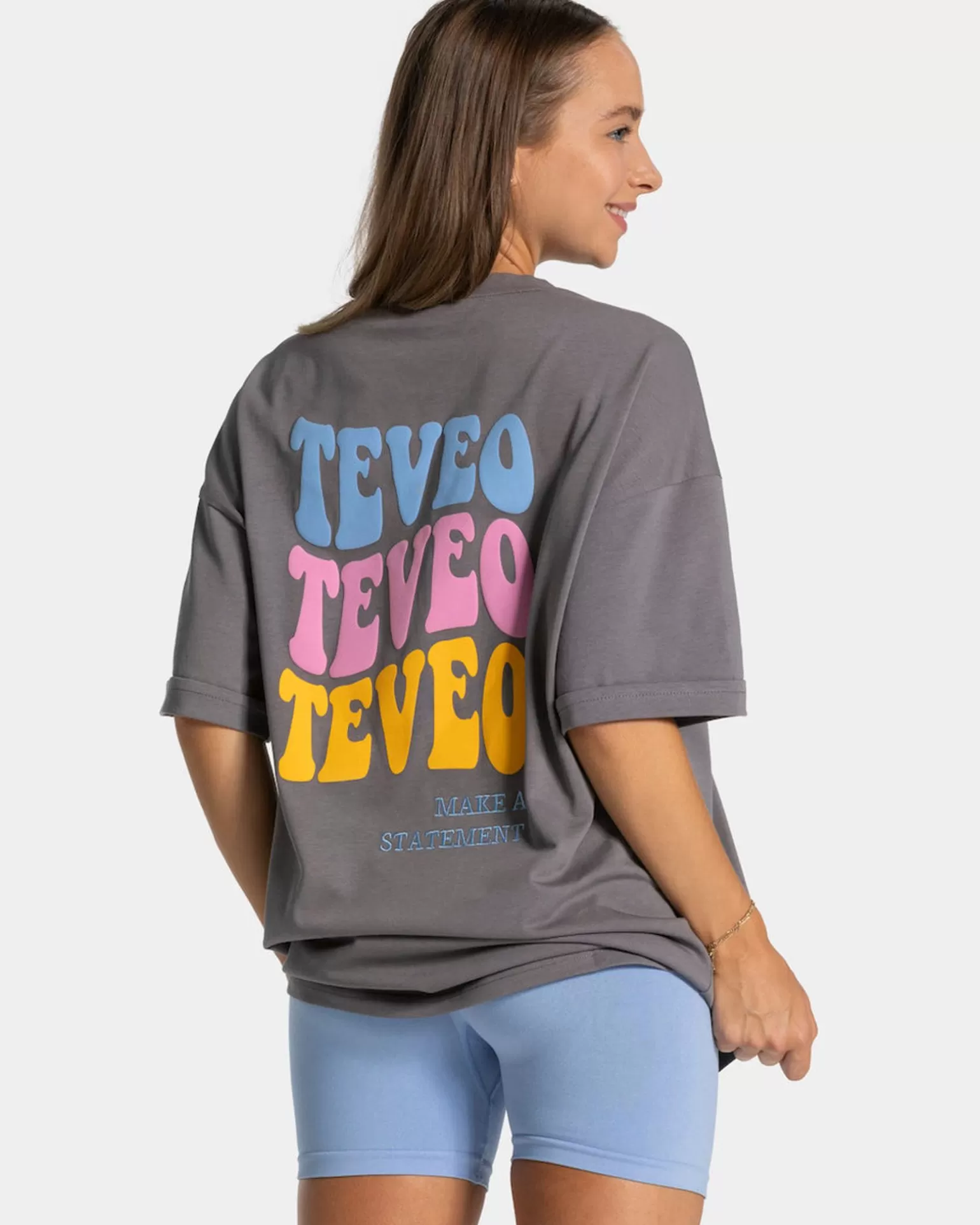 TEVEO T-Shirts>Candy Oversized T-Shirt " " Graphit