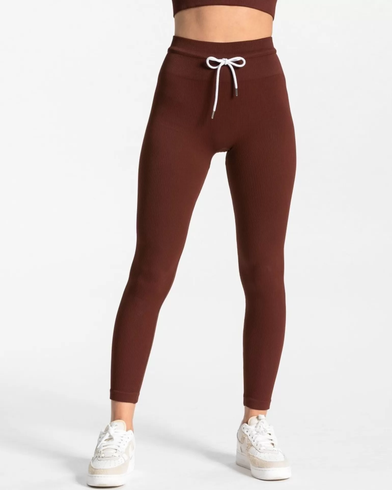 TEVEO Leggings & Hosen>Ribbed Leggings " " Mahagoni