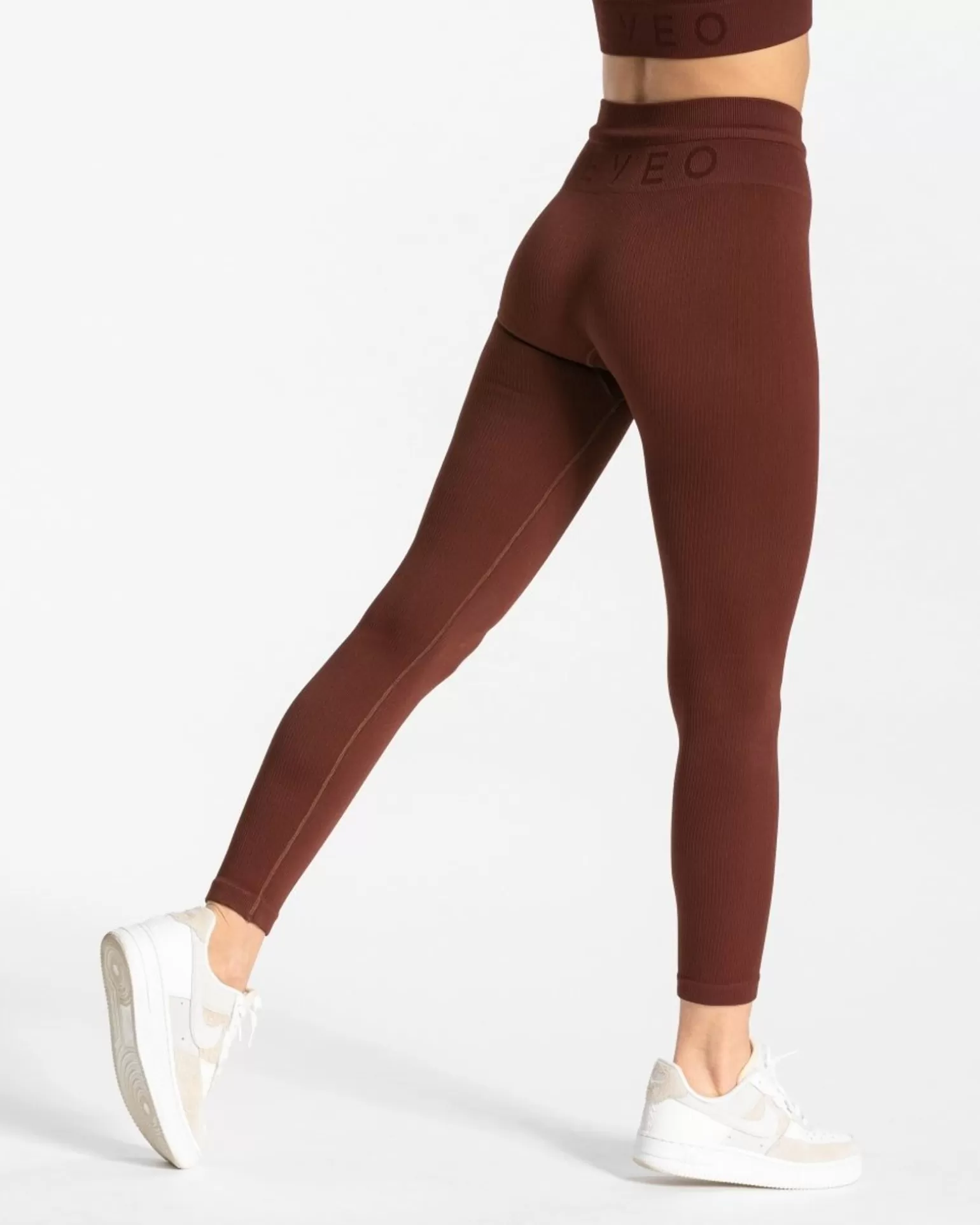 TEVEO Leggings & Hosen>Ribbed Leggings " " Mahagoni