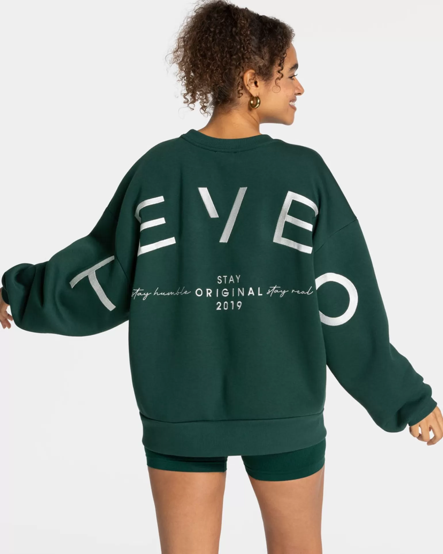 TEVEO Hoodies & Jacken>Signature Oversized Sweater " " Dunkelgrun