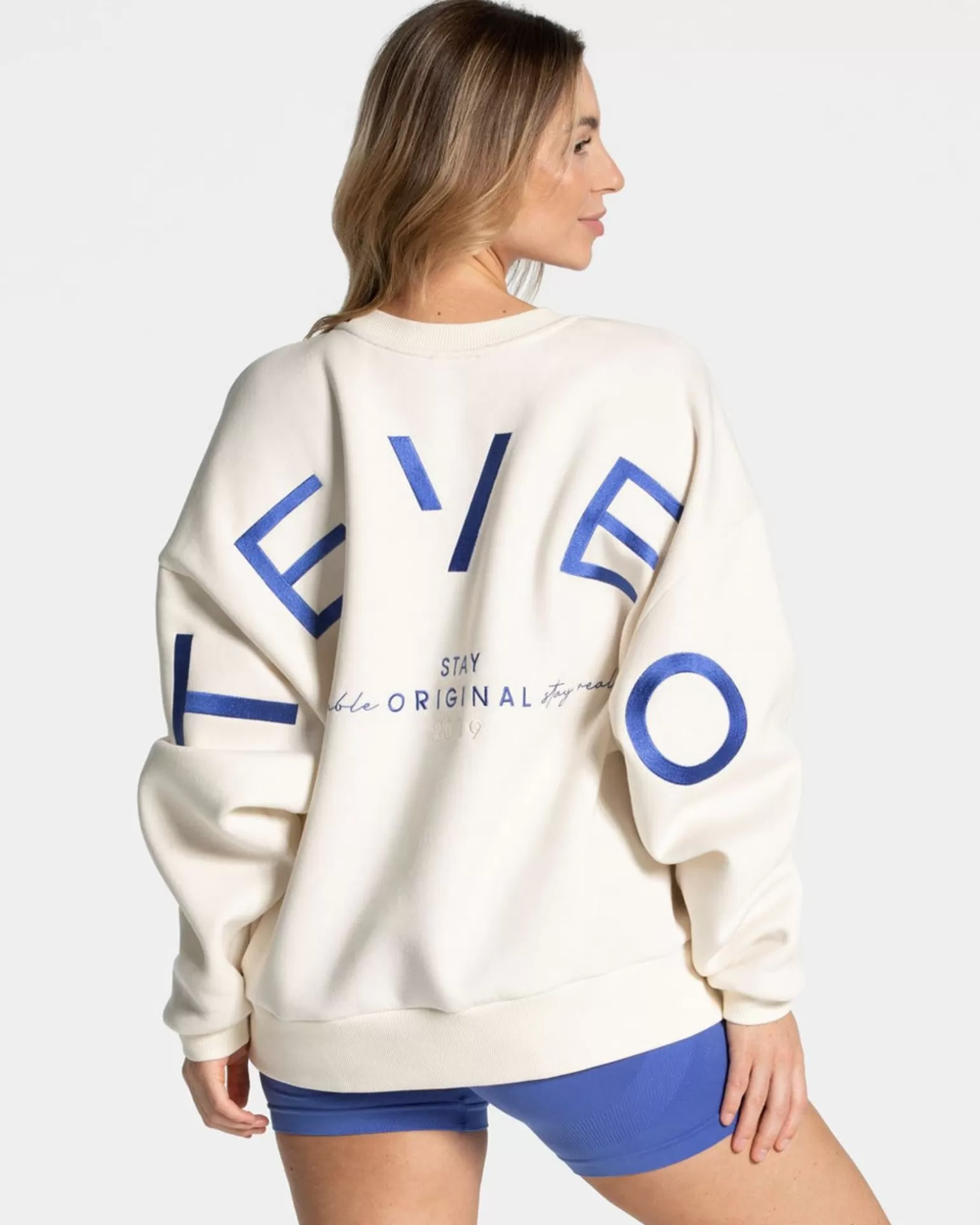 TEVEO Hoodies & Jacken>Signature Oversized Sweater " " Off White