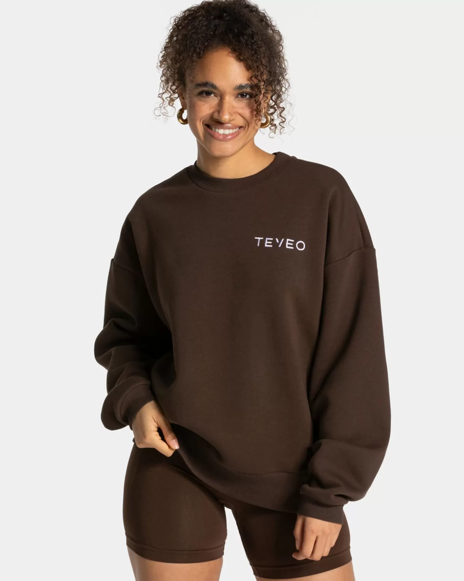 TEVEO Hoodies & Jacken>Signature Oversized Sweater " " Dunkelbraun