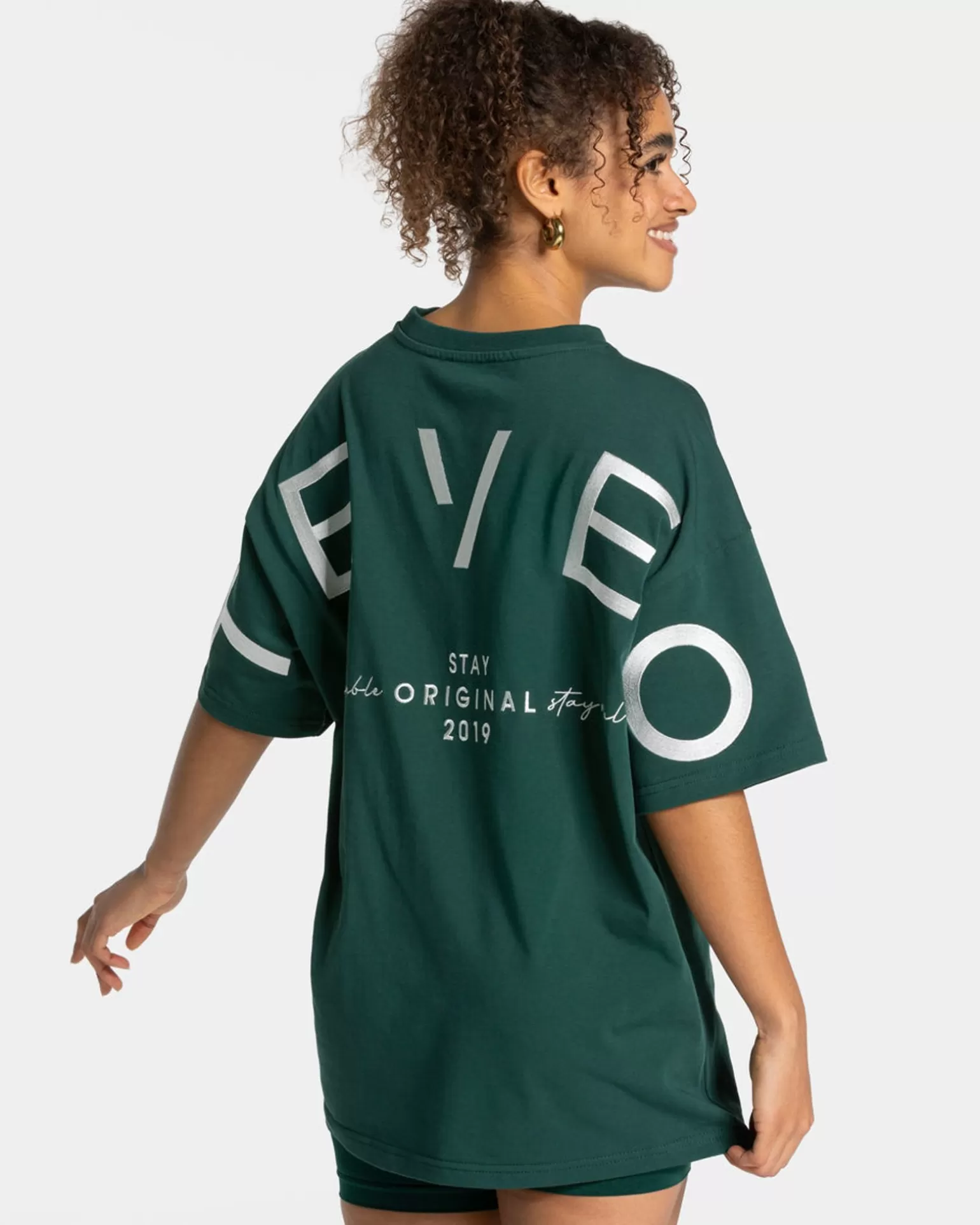 TEVEO T-Shirts>Signature Oversized T-Shirt " " Dunkelgrun