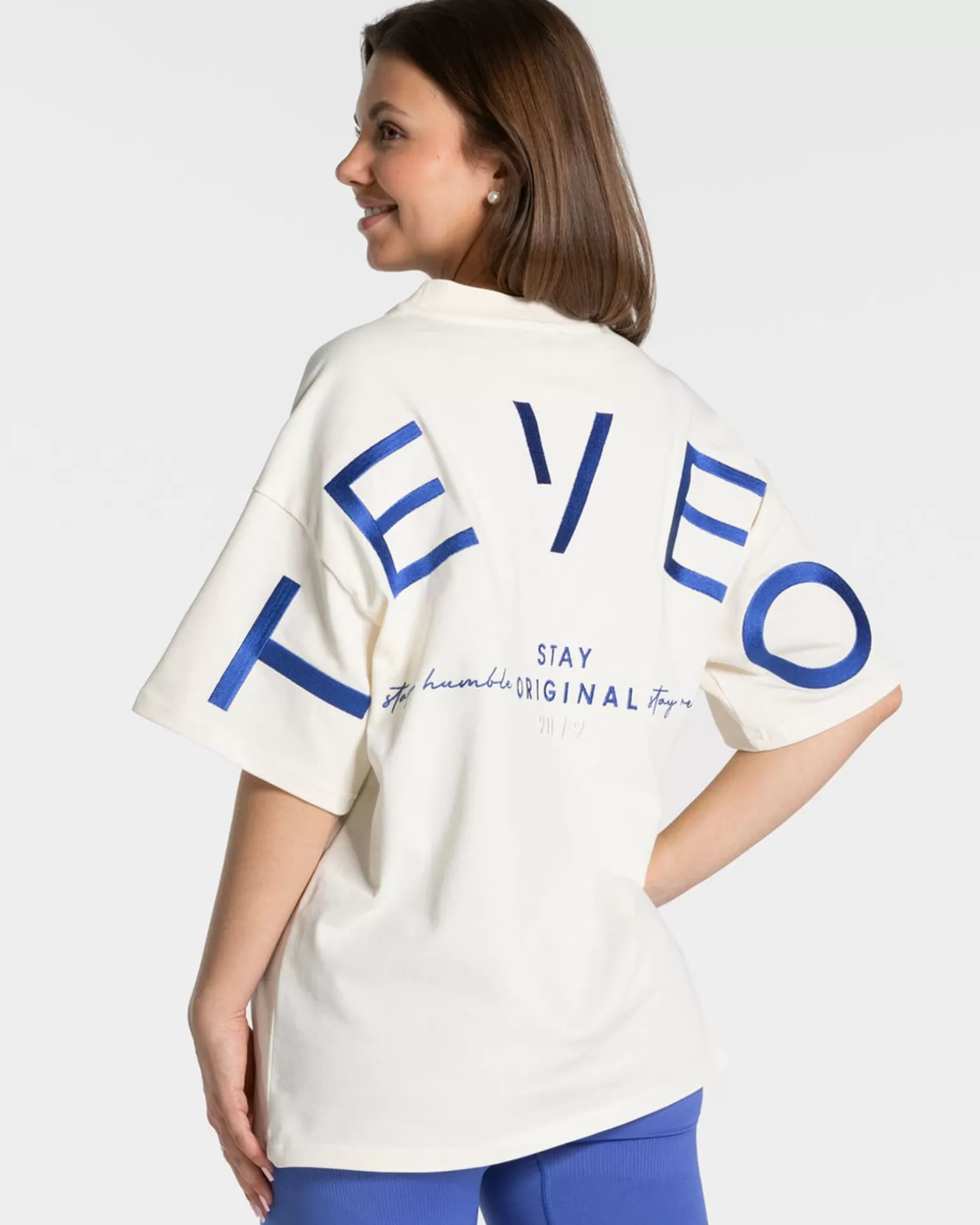 TEVEO T-Shirts>Signature Oversized T-Shirt " " Off White