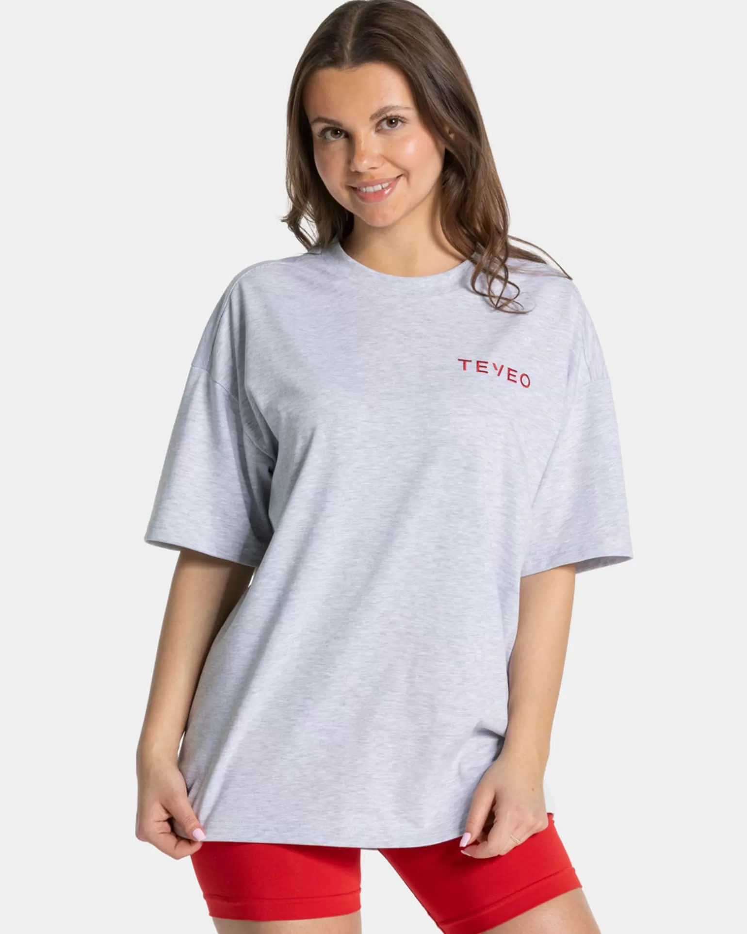 TEVEO T-Shirts>Signature Oversized T-Shirt " " Hellgrau