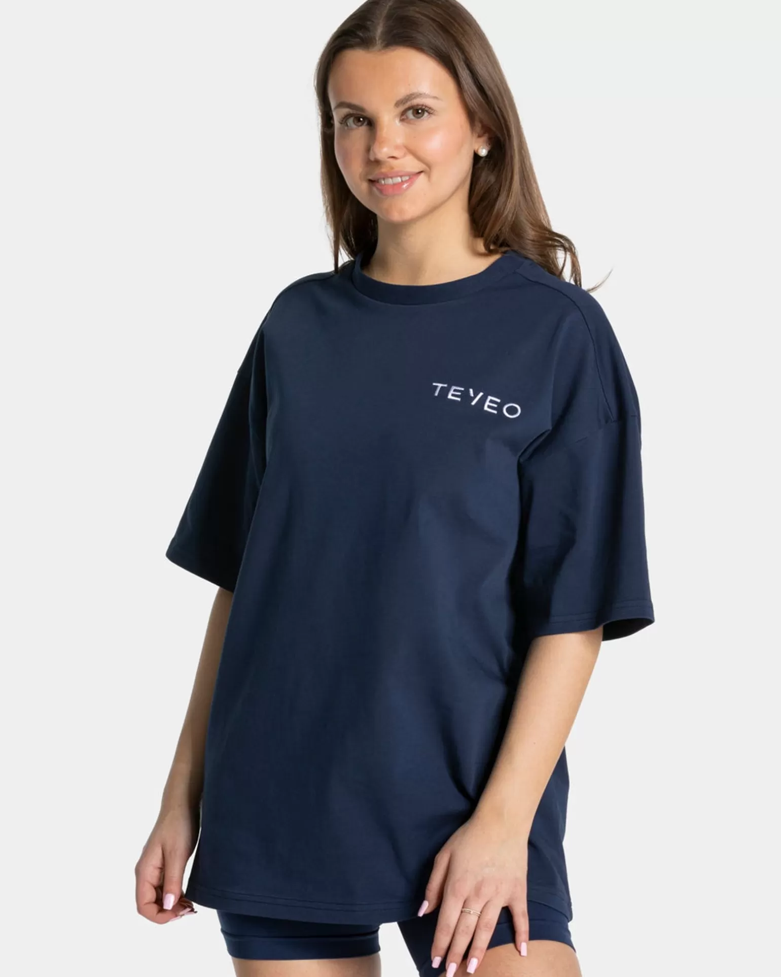 TEVEO T-Shirts>Signature Oversized T-Shirt " " Dunkelblau