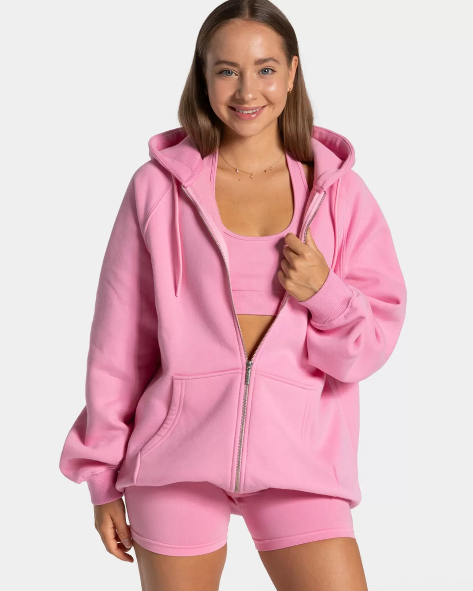 TEVEO Hoodies & Jacken>Statement Oversized Jacke " " Pink