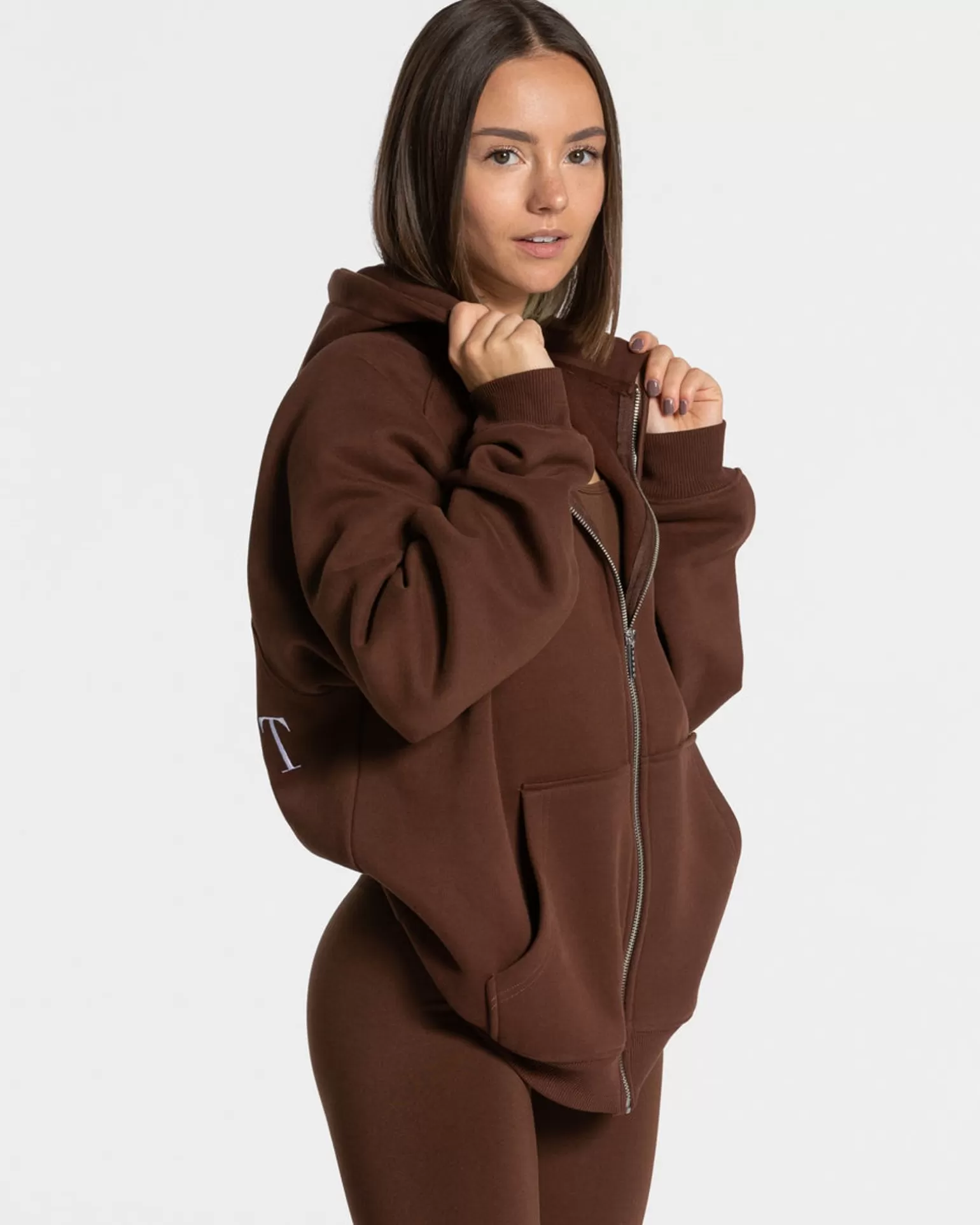 TEVEO Hoodies & Jacken>Statement Oversized Jacke " " Kaffee