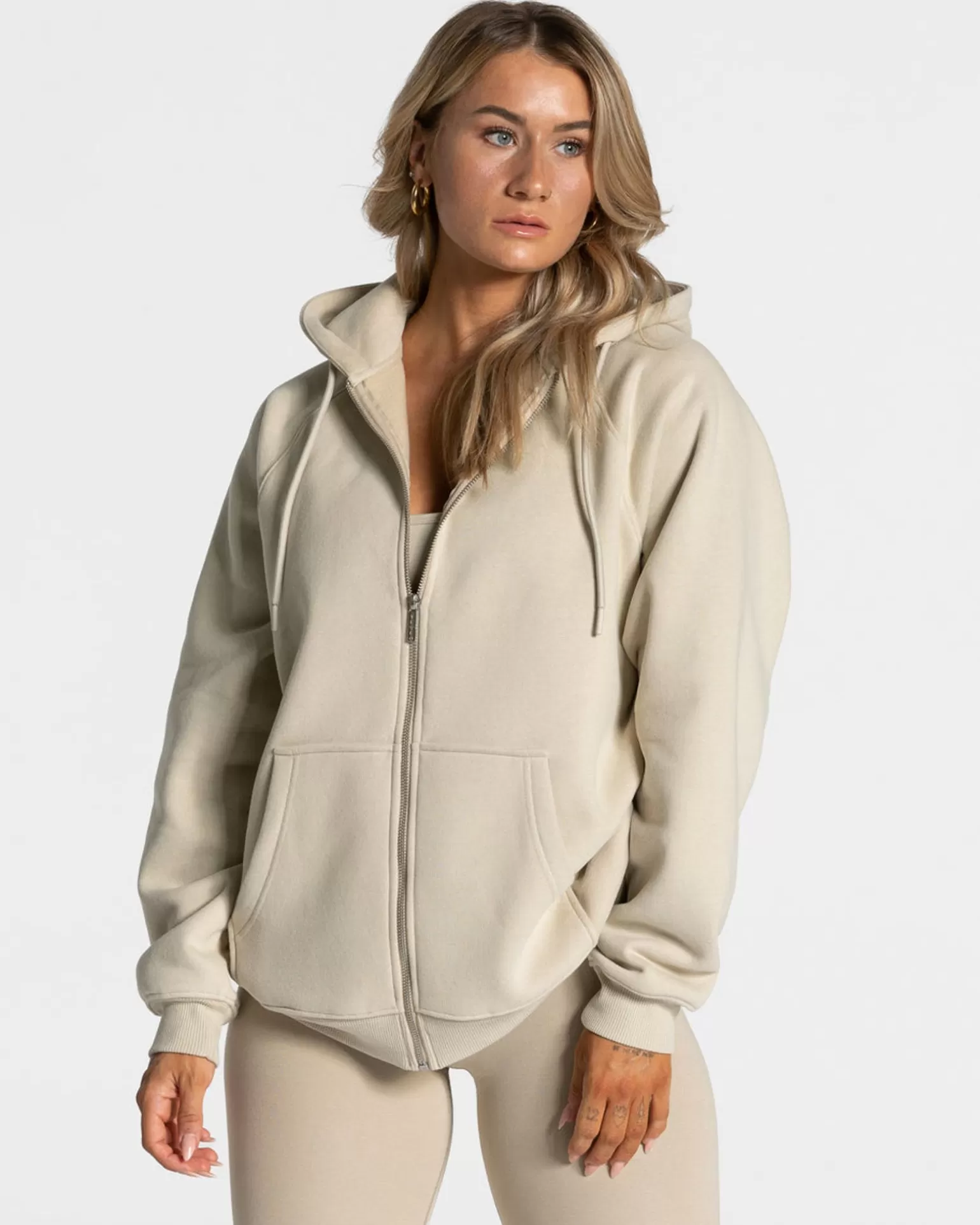 TEVEO Hoodies & Jacken>Statement Oversized Jacke " " Sand