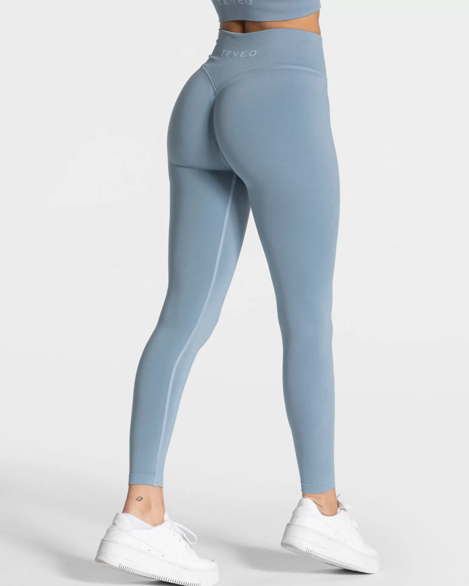 TEVEO Leggings & Hosen>Statement Scrunch Leggings " " Stahlblau